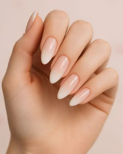French manicure with subtle ombre effects