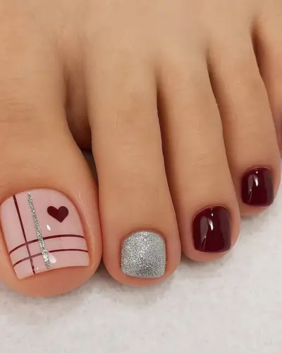 Cute Valentine Toe Nail Designs Acrylic