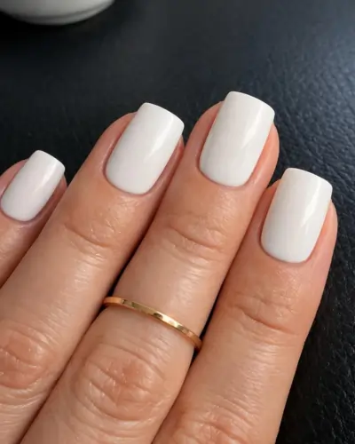 Milky White Square Nails Milky White Square Nails